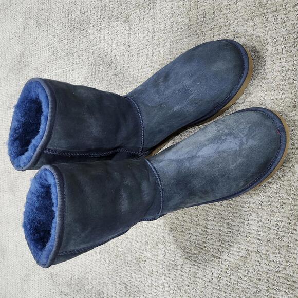 UGG Classic Short Boots SN 1016223 Blue Suede Women's Size 11 - Picture 2 of 7